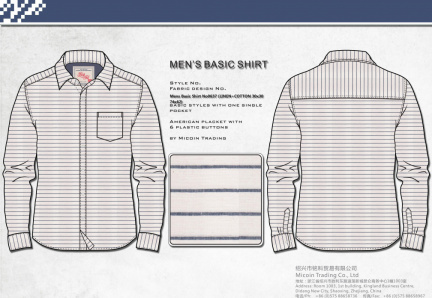 Mens Basic Shirt No0637 (LINEN+COTTON 30x30 74x62)