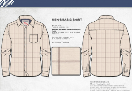 Mens Basic Shirt No0661 (LINEN+COTTON 21x21 70x50)