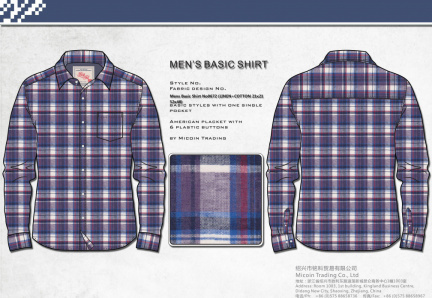 Mens Basic Shirt No0672 (LINEN+COTTON 21x21 52x48)