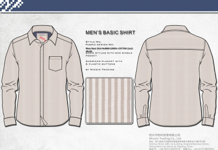 Mens Basic Shirt No0684 (LINEN+COTTON 11x11 48x36)
