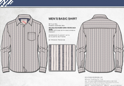 Mens Basic Shirt No0687 (LINEN+VISCOSE 20x20 56x56)