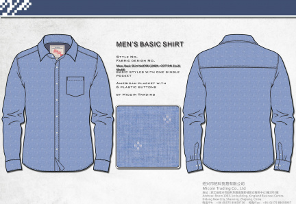 Mens Basic Shirt No0706 (LINEN+COTTON 21x21 60x60)