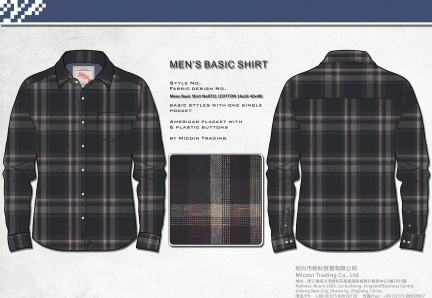 Mens Basic Shirt No0711 (COTTON 16x16 42x40)