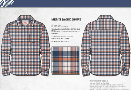 Mens Basic Shirt No0587 (LINEN+COTTON 40x40 80x72)