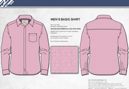 Mens Basic Shirt No0608 (Linen cotton 32x21 64x56)